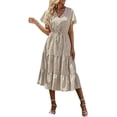 thumbnail image 1 of PRETTYGARDEN Women's Floral Boho Dress Casual Short Sleeve V Neck Ruffle Tiered Summer Swing Maxi Dresses, 1 of 7