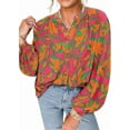 thumbnail image 1 of PRETTYGARDEN Women's Floral Button Down Blouse Fall Fashion Dressy Casual Long Sleeve Oversized Shirts Top Boho Clothes, 1 of 10
