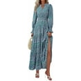 thumbnail image 1 of PRETTYGARDEN Women's Floral Maxi Dress Spring Long Sleeve V Neck Casual A Line Long Flowy Boho Party Dresses, 1 of 7