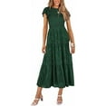 thumbnail image 1 of PRETTYGARDEN Women's Floral Midi Dress Summer Cap Sleeve Smocked Ruffle A Line Long Flowy Wedding Guest Dresses, 1 of 7
