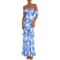 thumbnail image 1 of PRETTYGARDEN Women's Formal Cocktail Maxi Dresses Summer Off Shoulder Floral Mesh Bodycon Spring Wedding Guest Dress, 1 of 10