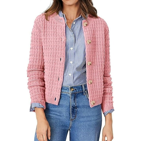 PrettyGarden Women's Cotton Knit Cardigan Sweater, Sizes S-2XL