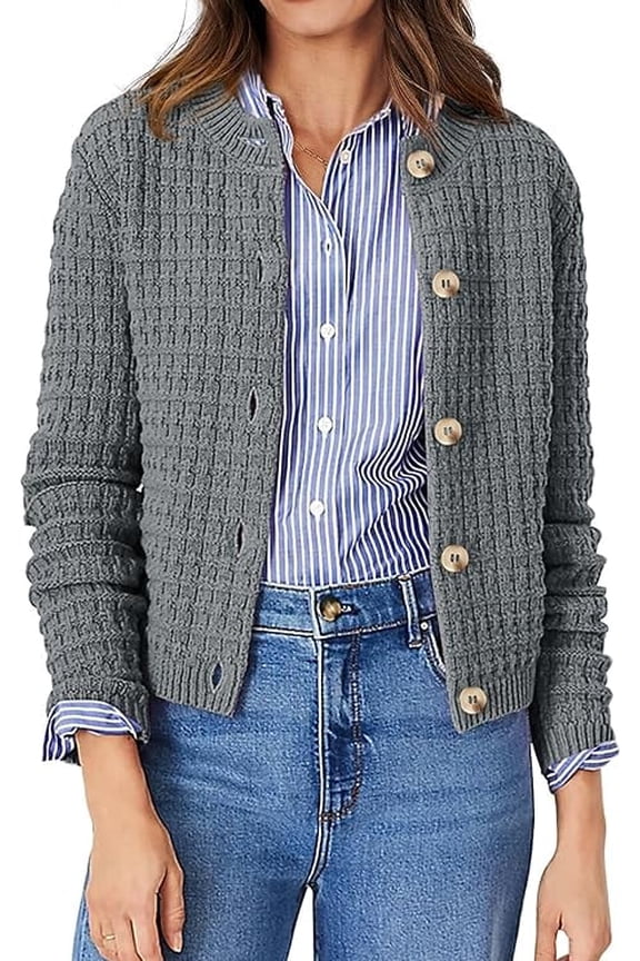 Women's Cotton Knit Cardigan Sweater, Sizes S-2XL