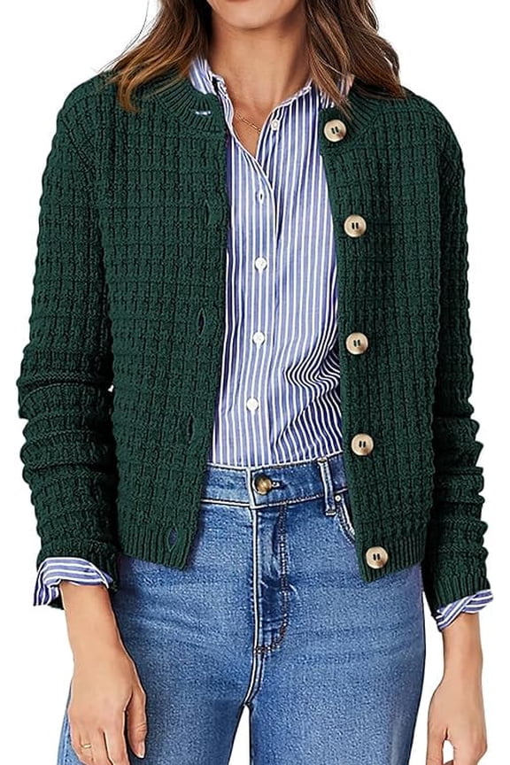 Women's Cotton Knit Cardigan Sweater, Sizes S-2XL
