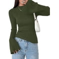thumbnail image 1 of PRETTYGARDEN Women's Lightweight Mock Neck Sweaters | Bell Long Sleeve Tops, Slim Fitted Pullover, Soft Ribbed Knit, Going Out Outfits, Fall Winter Layering, Fashion Clothing, 1 of 8