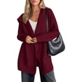 thumbnail image 1 of PRETTYGARDEN Women's Long Cardigans Hooded Chunky Sweaters Cozy Knit Jacket, Button up, Loose Fit, Pockets, Fall Coats, Trendy Casual, Going Out, Holiday Outfits, Winter Clothing, 1 of 10