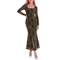 thumbnail image 1 of PRETTYGARDEN Women's Long Sleeve Floral Maxi Bodycon Dress Cocktail Dresses for Wedding Guest, Square Neck, Stretchy Mesh, Elegant Classy, Formal Holiday Party, 1 of 7