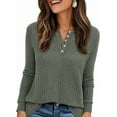thumbnail image 1 of PRETTYGARDEN Women's Long Sleeve Henley Shirts Fall Casual Ribbed Tunic Tops Lightweight Sweaters Fashion Clothing, 1 of 8