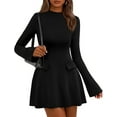 thumbnail image 1 of PRETTYGARDEN Women's Long Sleeve Mini Dress Fall Bodycon Mock Neck Elegant Short Cocktail Holiday Party Dresses, 1 of 10