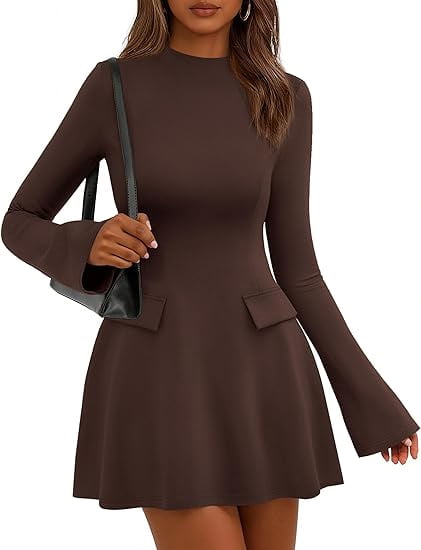 slim fit dress slacks Velvi - Sylvia Mini Dress - Champagne - Long Sleeve Sequin Short Dress - Final Sale main image 0
