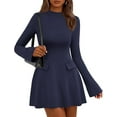 thumbnail image 1 of PRETTYGARDEN Women's Long Sleeve Mini Dress Fall Bodycon Mock Neck Elegant Short Cocktail Holiday Party Dresses, 1 of 10