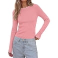 thumbnail image 1 of PRETTYGARDEN Women's Long Sleeve Ribbed Knit Pullover Sweaters | Contrast Trim, Going Out Tops, Soft Stretch Fabric, Slim Fitted, Scallop Edge, Casual Fall Outfits, Layering Winter Clothing, 1 of 9