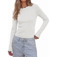 thumbnail image 1 of PRETTYGARDEN Women's Long Sleeve Ribbed Knit Pullover Sweaters | Contrast Trim, Going Out Tops, Soft Stretch Fabric, Slim Fitted, Scallop Edge, Casual Fall Outfits, Layering Winter Clothing, 1 of 9