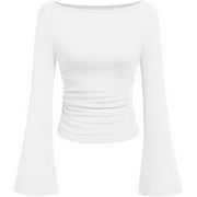 White Boatneck Tops