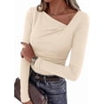 thumbnail image 1 of PRETTYGARDEN Women's Long Sleeve T Shirts Asymmetrical Y2K Slim Fitted Going Out Trendy Tops Early Fall Fashion Clothing, 1 of 10