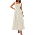 thumbnail image 1 of PRETTYGARDEN Women's Maxi Striped Dress Summer Sleeveless Square Neck Smocked A Line Long Flowy Spring Vacation Sundress, 1 of 10