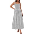 thumbnail image 1 of PRETTYGARDEN Women's Maxi Striped Dress Summer Sleeveless Square Neck Smocked A Line Long Flowy Spring Vacation Sundress, 1 of 10