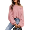 thumbnail image 1 of PRETTYGARDEN Women's Off The Shoulder Sweater Fall Fashion Pullover Long Sleeve Boat Neck Oversized Ribbed Knit Tops, 1 of 9