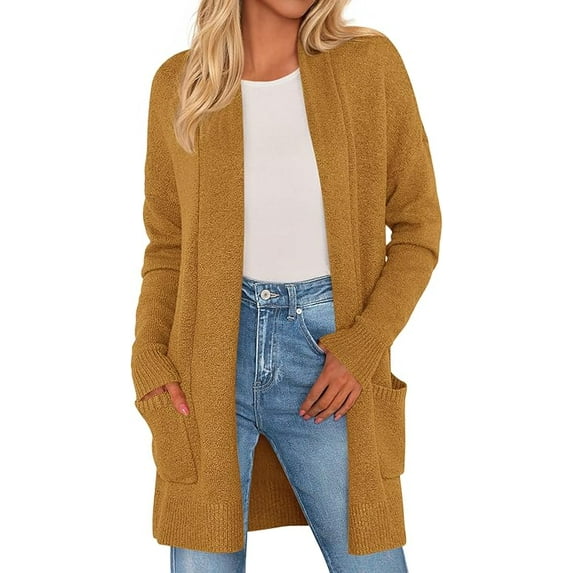 PRETTYGARDEN Women's Open Front Cardigan Long Sleeve Cozy Knit Sweaters Winter Fall Clothes Outerwear Coats