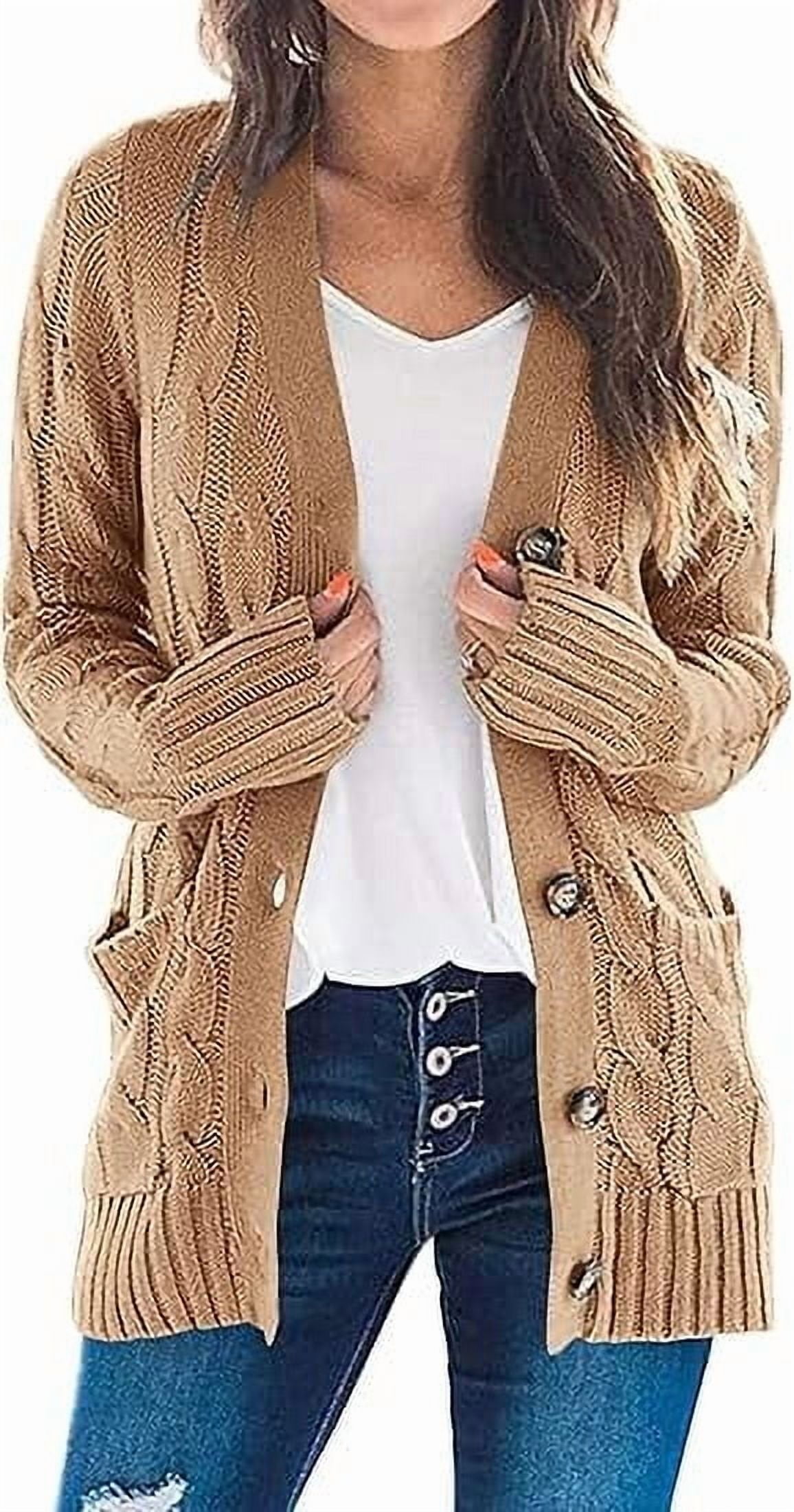 Women Open Front Button Down knit Fall Sweater Cardigan main image 0