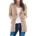 thumbnail image 1 of PRETTYGARDEN Women's Open Front Cardigan Sweaters Fall Fashion Button Down Cable Knit Chunky Winter Outerwear Coats, 1 of 10