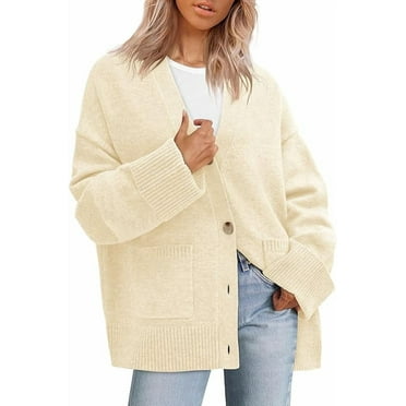 PRETTYGARDEN Women's Oversized Cardigan Sweaters Trendy Chunky Knit Long Sleeve V Neck Button Down Fall Winter Outfits