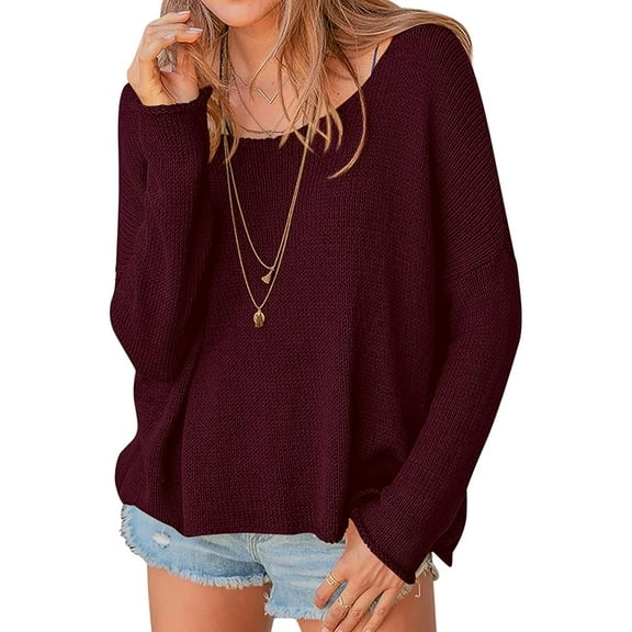 PRETTYGARDEN Women's Oversized Sweaters Casual Long Sleeve Scoop Neck Pullover Tops Loose Cozy Knit Fall Outfits