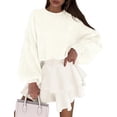 thumbnail image 1 of PRETTYGARDEN Women's Oversized Sweaters Fall Chunky Knit Pullover Lantern Sleeve Crewneck Jumper Tops Trendy Clothes, 1 of 10