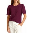 thumbnail image 1 of PRETTYGARDEN Women's Puff Short Sleeve Eyelet Shirts Summer Lace Blouses Dressy Casual Work Tops Spring Teacher Clothes, 1 of 10