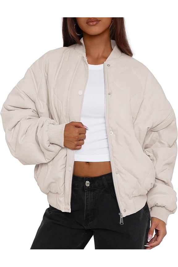 Women's Quilted Bomber Jacket Fall Fashion 2025 Lightweight Cropped Zip up Outerwear Winter Puffer Coats Pockets