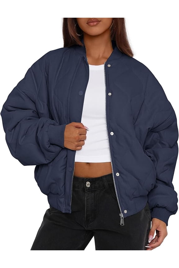 Women's Quilted Bomber Jacket Fall Fashion 2025 Lightweight Cropped Zip up Outerwear Winter Puffer Coats Pockets