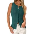 thumbnail image 1 of PRETTYGARDEN Women's Ribbed Tank Tops Summer Open Front Button Down Sleeveless Shirts Going Out Spring Fashion Vest Tops, 1 of 10
