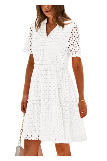 Trendyol Multicolored Floral A-Line Ruffle Detailed V-Neck Woven Dress WOSS24EL01050