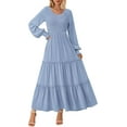 thumbnail image 1 of PRETTYGARDEN Women's Smocked Maxi Dress Spring Casual Long Sleeve Swiss Dot Ruffle Long Flowy Going Out Dresses with Pockets, 1 of 6