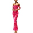 thumbnail image 1 of PRETTYGARDEN Women's Floral Maxi Dress 2025 Summer Off Shoulder Mesh Elegant Cocktail Party Ruched Bodycon Dresses, 1 of 6