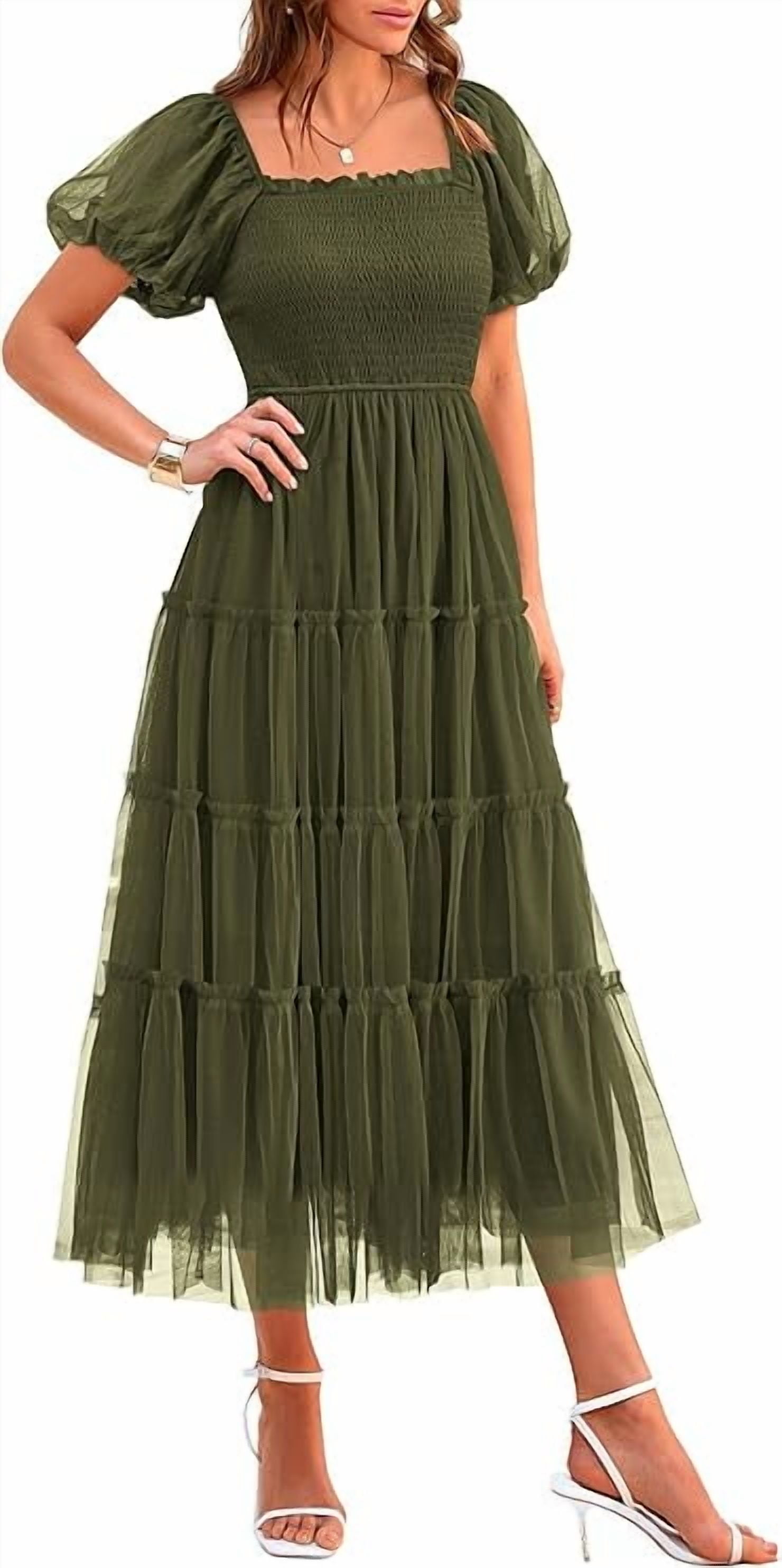 open lace back dress Ever-Pretty Shop Plus Size Chiffon Puff Sleeve Empire Waist Brides Mom Dress main image 0