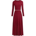 thumbnail image 1 of PRETTYGARDEN Women's Spring 2 Piece Outfits Dressy Casual Ribbed Knit Long Sleeve Crop Tops Maxi Flowy Skirts Matching Sets, 1 of 10