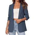 thumbnail image 1 of PRETTYGARDEN Women's Spring Blazers Business Casual Outfits Open Front Ruched 3/4 Sleeve Lightweight Work Suits Jackets, 1 of 8
