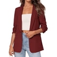 thumbnail image 1 of PRETTYGARDEN Women's Spring Blazers Business Casual Outfits Open Front Ruched 3/4 Sleeve Lightweight Work Suits Jackets, 1 of 9
