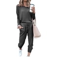 thumbnail image 1 of PRETTYGARDEN Women's Spring Fall 2 Piece Lounge Outfit Long Sleeve Crewneck Pullover Tops High Waisted Pants Set Tracksuit, 1 of 6
