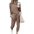 thumbnail image 1 of PRETTYGARDEN Women's Spring Fall 2 Piece Lounge Outfit Long Sleeve Crewneck Pullover Tops High Waisted Pants Set Tracksuit, 1 of 5