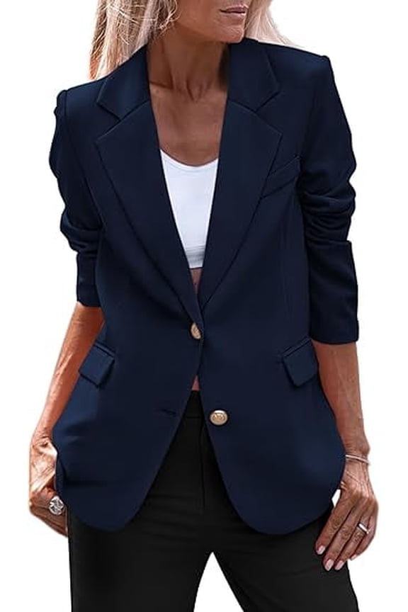 Women's Spring Fall Business Casual Blazers Long Sleeve Notch Lapel Trendy Work Office Blazer Jackets Outerwear