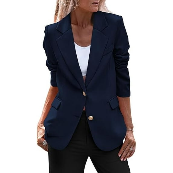 PRETTYGARDEN Women's Spring Fall Business Casual Blazers Long Sleeve Notch Lapel Trendy Work Office Blazer Jackets Outerwear