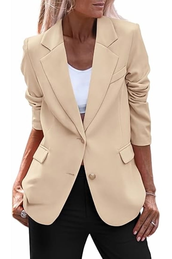 Women's Spring Fall Business Casual Blazers Long Sleeve Notch Lapel Trendy Work Office Blazer Jackets Outerwear