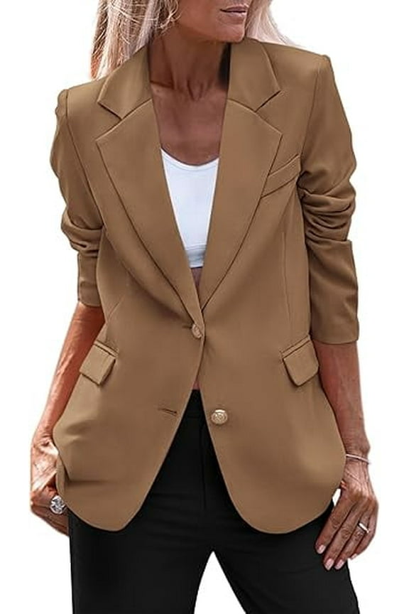 Women's Spring Fall Business Casual Blazers Long Sleeve Notch Lapel Trendy Work Office Blazer Jackets Outerwear