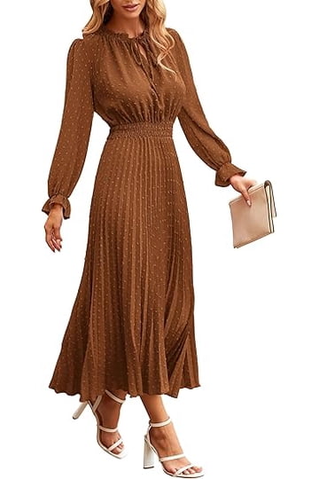 chinese dress ladies Mieazom Women's Long Sleeve Maxi Dress 2025 Fall Square Neck Knit Casual  Slim Swing Tank Long Dresses with Pockets Khaki S at Amazon Women's  Clothing store main image 0