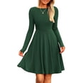 thumbnail image 1 of PRETTYGARDEN Women's Spring Fall Short Dress Ribbed Knit Crewneck Long Sleeve A Line Flowy Casual Elegant Going Out Dresses, 1 of 8