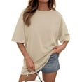 thumbnail image 1 of PRETTYGARDEN Women's Spring Going Out Tops Casual Short Sleeve Crewneck Loose Fit Basic Cute Tee Shirts Summer Outfits, 1 of 10