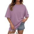 thumbnail image 1 of PRETTYGARDEN Women's Spring Going Out Tops Casual Short Sleeve Crewneck Loose Fit Basic Cute Tee Shirts Summer Outfits, 1 of 10