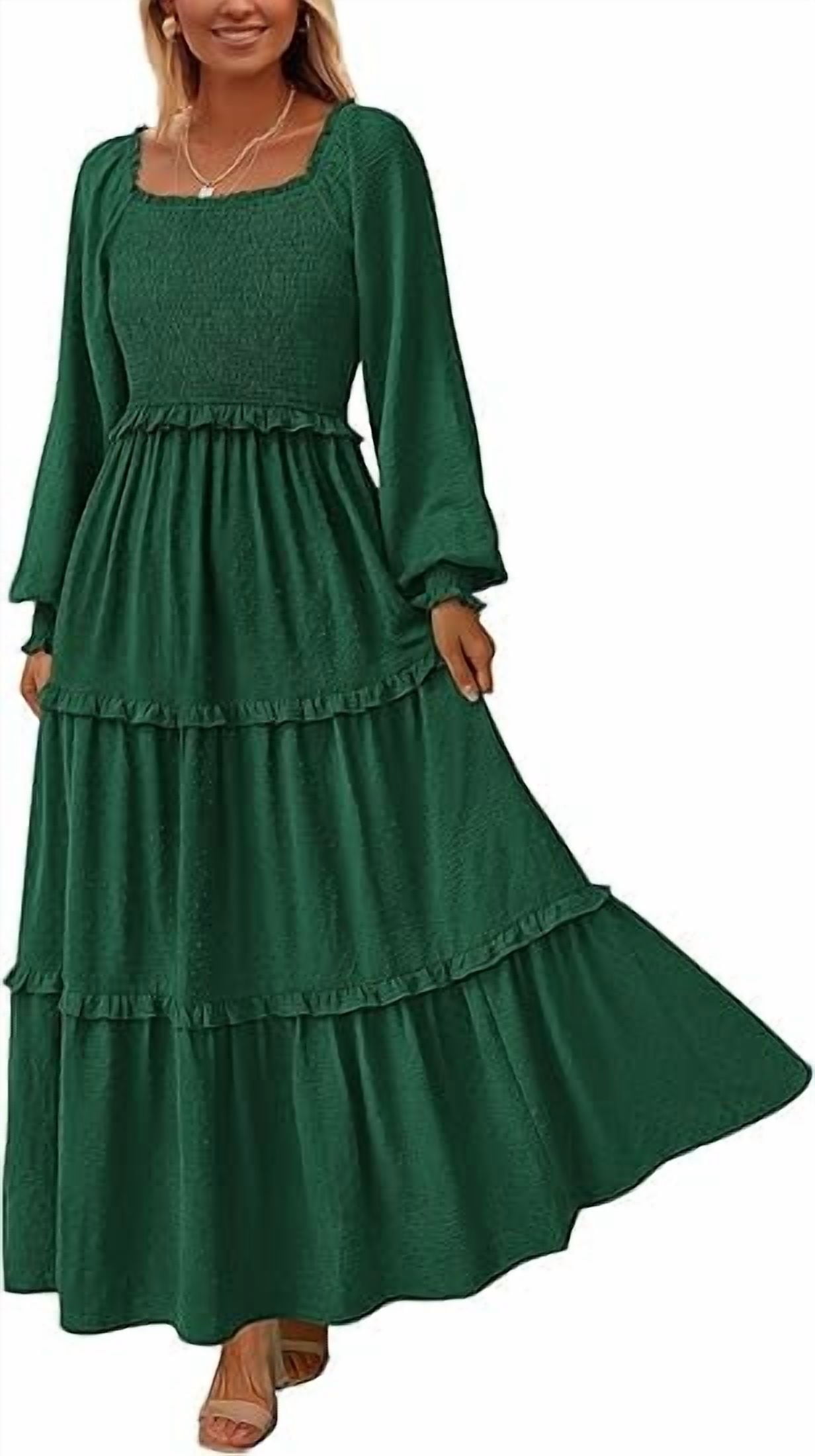 Short Sleeve Green Dress Women's Swiss Dot Maxi Dress - Puff Sleeve V Neck Smocked Waist Tiered Chiffon Dress Fall Dress Short Sleeve Green Dress Women's Swiss Dot Maxi Dress - Puff Sleeve V Neck Smocked Waist Tiered Chiffon Dress Fall Dress
